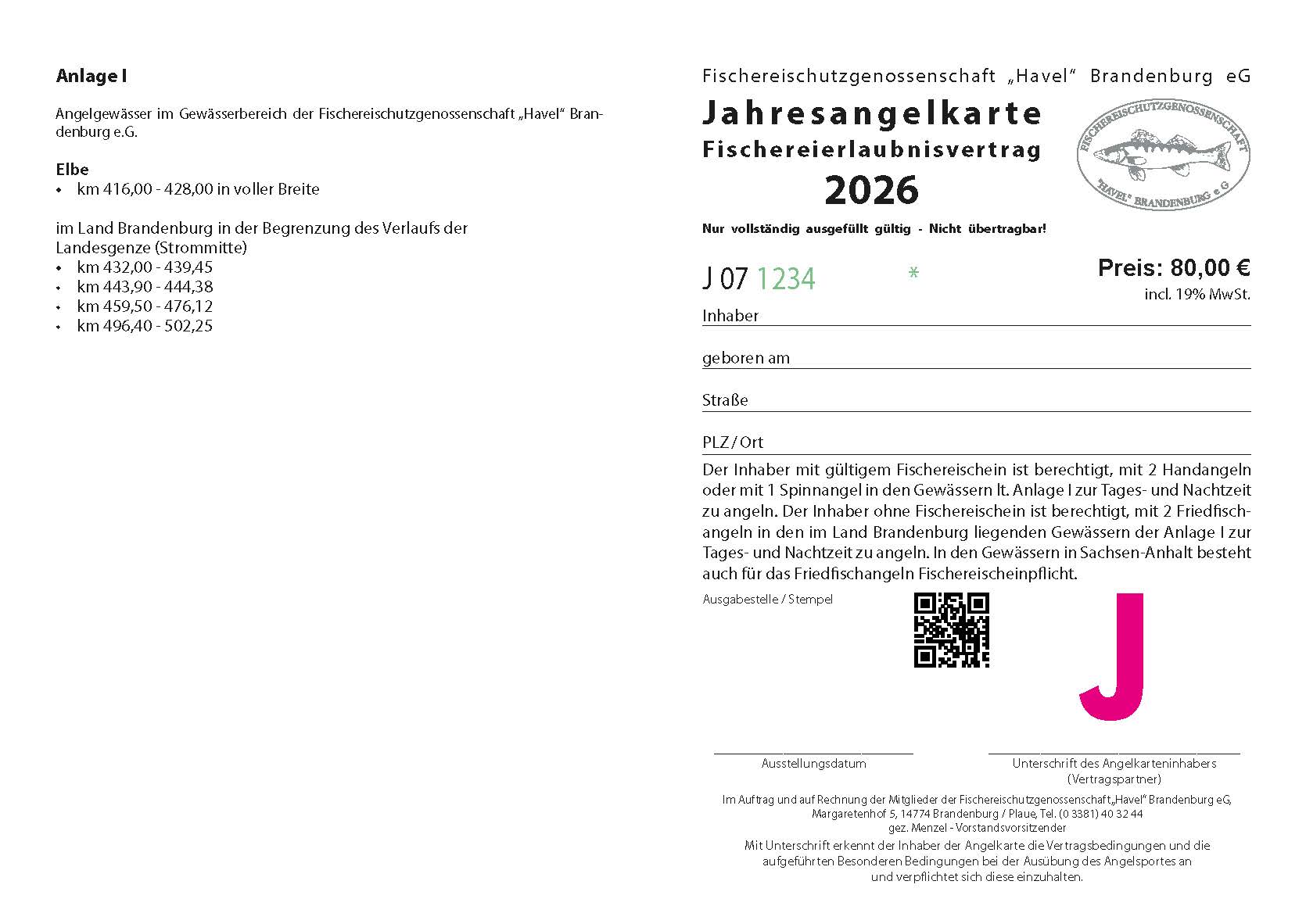 D07 - Digitale Jahreskarte Elbabschnitte Fried- und Raubfisch inkl. Nacht